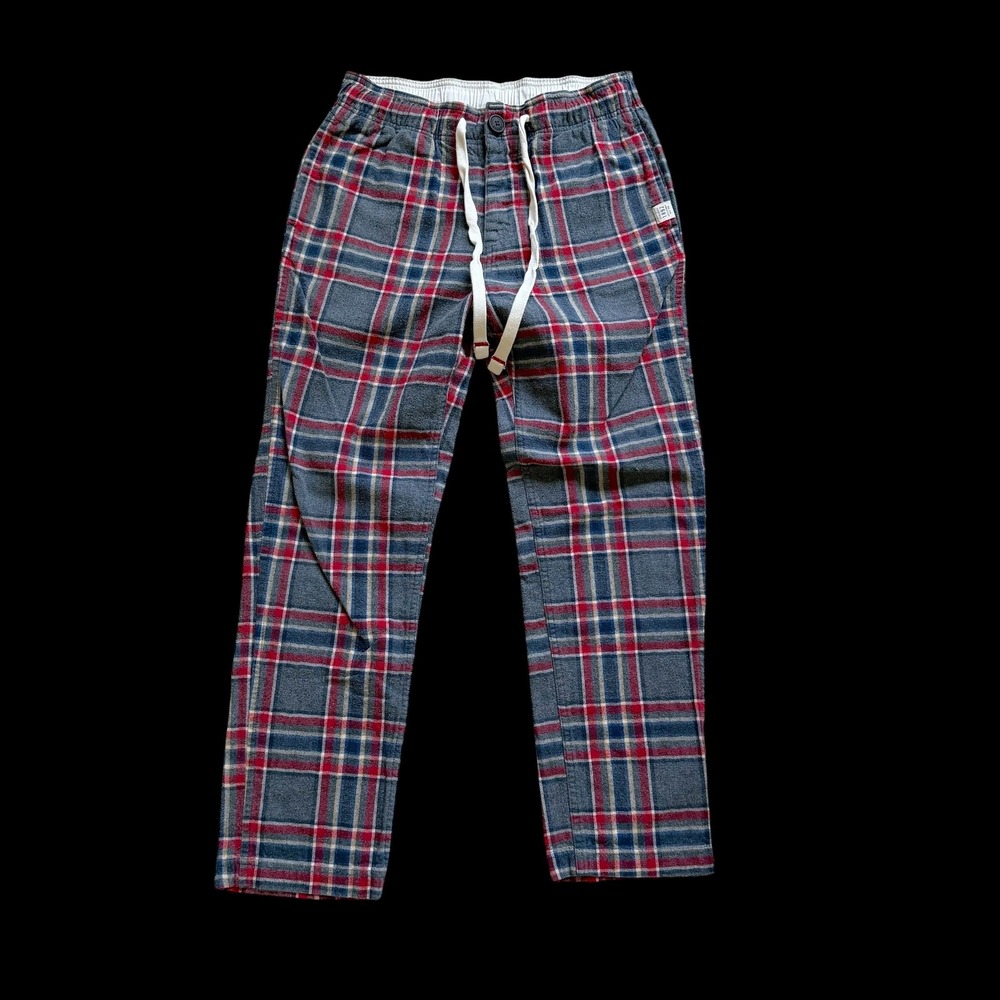 Abercrombie‎ & Fitch 1892 Womens Plaid Flannel Sleep Pants Grey Red Blue Small
